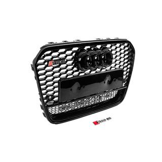 Zwarte RS-style grille vóór met Quattro-logo (2011-2014) foto 3