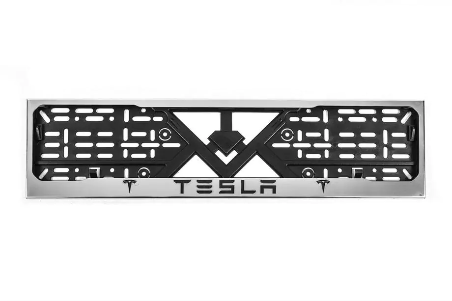 Tesla Verchroomde kentekenplaathouder (1 st., roestvrij staal) Image