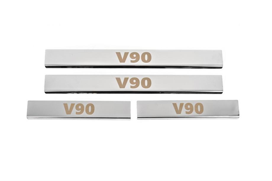 Volvo S90/V90 2016– Carmos dorpellijsten (set 4 stuks, RVS) Foto 1
