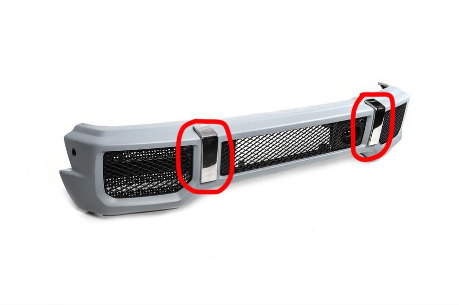 Mercedes G-klasse W463 1990–2018 RVS bumperinserts (2 stuks, AMG) Image