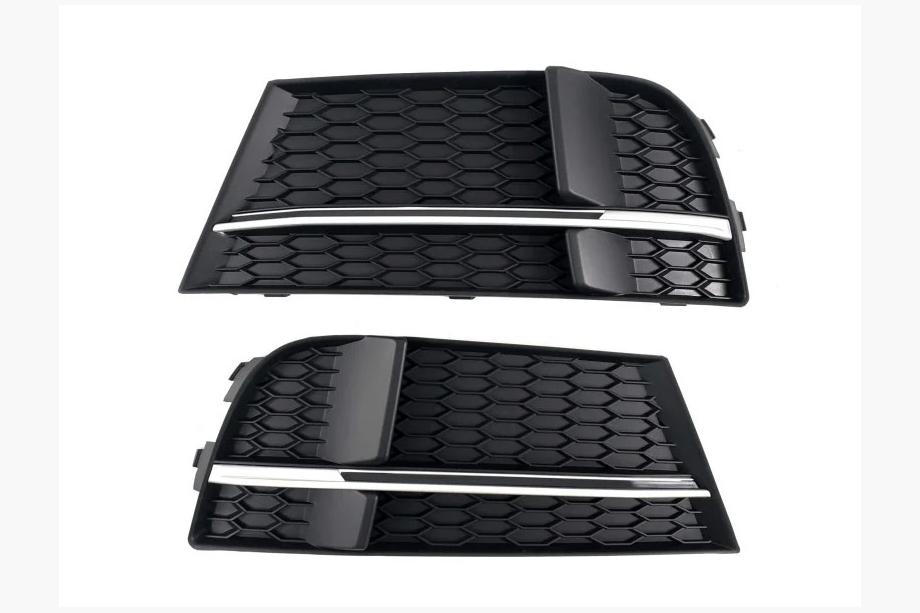 Audi A3 2012–2020 Mistlampgrilles S-Style V-2 (2016-2020, 2 stuks, Zwart) Image