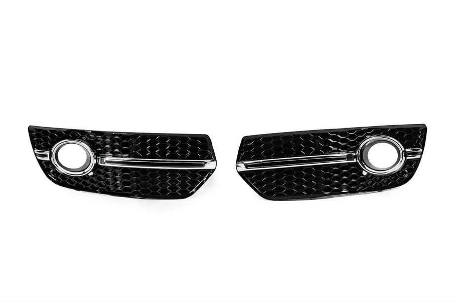Audi Q5 2008–2017 Mistlampgrilles RS-Style (2008-2012, 2 stuks, zwart met chroom) Image