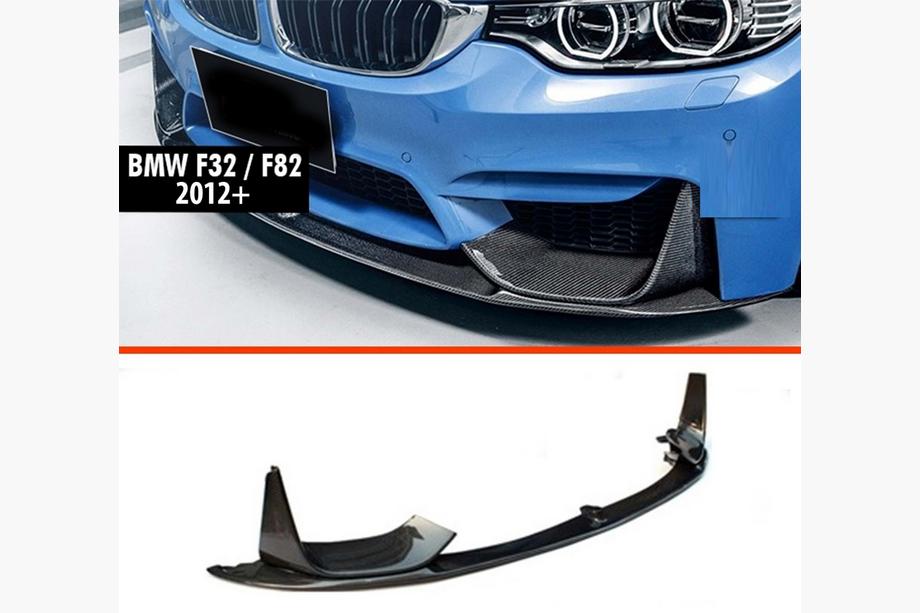 BMW 4 Serie F32/F33/F36 2012–2020 DPT V-3 voorbumper lip spoiler (voor M4, glanzend zwart) Foto 1