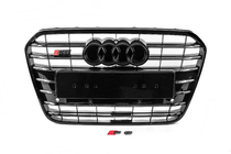 Audi A6 C7 2011–2017 Zwarte voorgrille met zwarte omlijsting S-style (2011-2014) foto 1