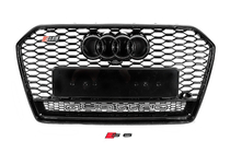 Audi A6 C7 2011–2017 Zwarte RS-style voorgrille met Quattro-opschrift (2014-2017) foto 1
