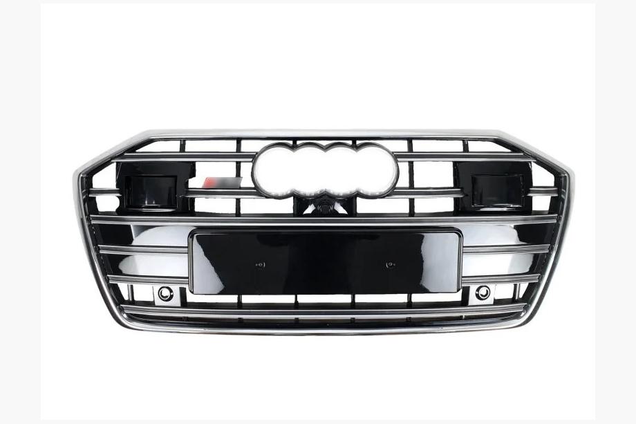 Audi A6 C8 2018–2025 Voorgrille S-style (met ACC, zwart met chroom) Image