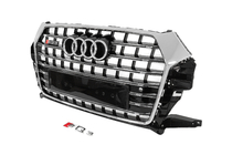 Audi Q3 2011–2019 Voorgrille SQ-Style (2015-2019, zwart met chroom) foto 2