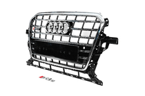 Audi Q5 2008–2017 Voorgrille SQ-Style (2012-2017, zwart met chroom) foto 2