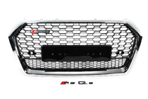 Audi Q5 2017–2025 RSQ-Style voorgrille zonder logo (2017-2020, zwart met chroom) foto 1