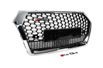 Audi Q5 2017–2025 RSQ-Style voorgrille zonder logo (2017-2020, zwart met chroom) foto 3