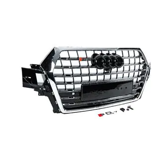 Voorgrille SQ-Style V-2 (2015-2019, zwart met chroom) foto 3