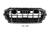 Audi Q8 2018– Voorgrille SQ-Style (2018-2023, zwart met chroom) foto 1