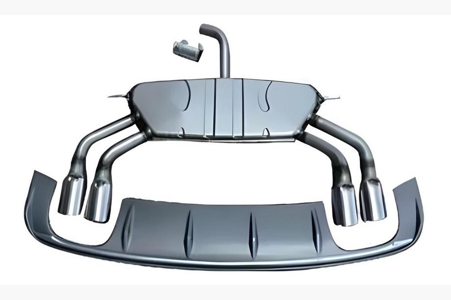 Audi A3 2012–2020 Achterdiffuser met uitlaatsierstukken (voor S/S-Line, 2012-2016) Image