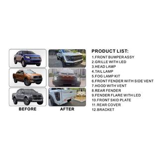Carrosseriekit (F150 Raptor 2023 design) Ford Ranger 2011–2022 foto 3