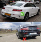Mercedes E-Klasse Coupé C238 2016–2024 Achterdiffuser Black met uitlaatsierstukken Black (AMG53-design) foto 4