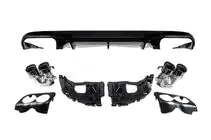 Mercedes E-Klasse Coupé C238 2016–2024 Achterdiffuser Black met uitlaatsierstukken Black (AMG53-design) foto 3