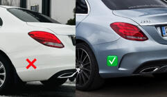 Mercedes C-klasse W205 2014–2021 Achterdiffuser met uitlaatsierstukken, zwart (C63 design 2018-2021) foto 3