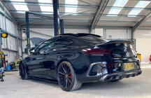 Mercedes C-klasse W205 2014–2021 Achterdiffuser met uitlaatsierstukken Black (voor Coupe AMG63 design) foto 1
