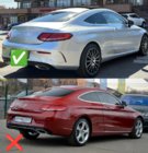 Mercedes C-klasse W205 2014–2021 Achterdiffuser met uitlaatsierstukken Black (voor Coupe AMG63 design) foto 3