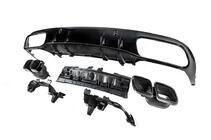 Mercedes C-klasse W205 2014–2021 Achterdiffuser met uitlaatsierstukken Black (voor Coupe AMG63 design) foto 4