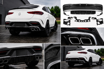 Mercedes GLE Coupé C167 2019– Achterdiffuser met uitlaatsierstukken (GLE63-design) foto 1