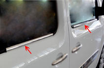 Renault Kangoo 2008–2020 Buitenste raamlijstenset (4-delig, RVS) 2 stuks, Carmos - Turks staal foto 5