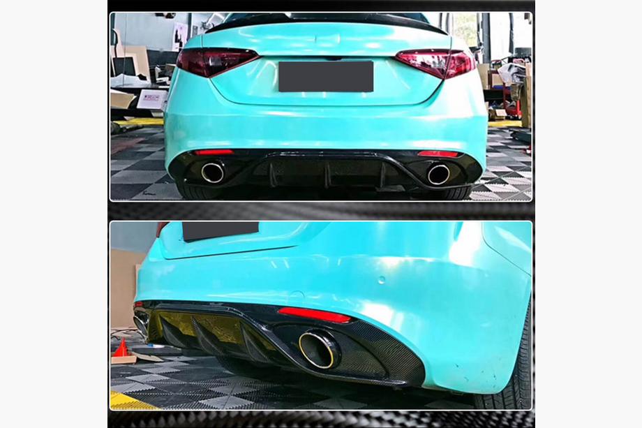 Alfa Romeo Giulia 2016–2022 Achterbumperdiffuser (voor Sport, carbon) Foto 4