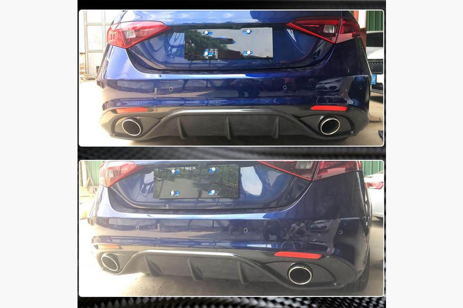 Alfa Romeo Giulia 2016–2022 Achterbumperdiffuser (voor Sport, carbon) Foto 5