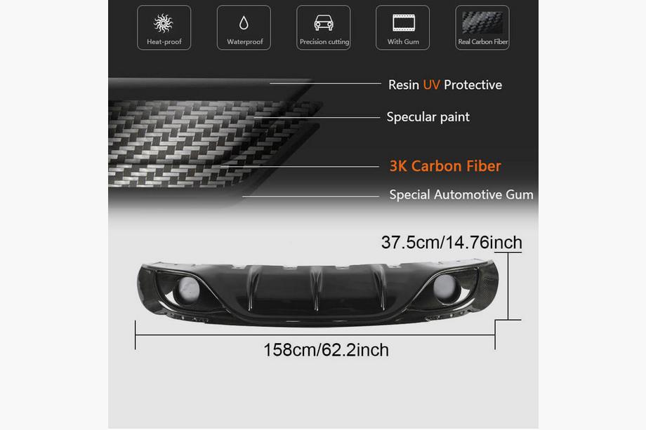 Alfa Romeo Giulia 2016–2022 Achterbumperdiffuser (voor Sport, carbon) Foto 6