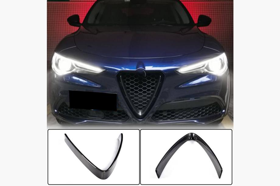 Alfa Romeo Stelvio 2016– Afdekking voor radiateurgrille (2017-2023, droog carbon) Image
