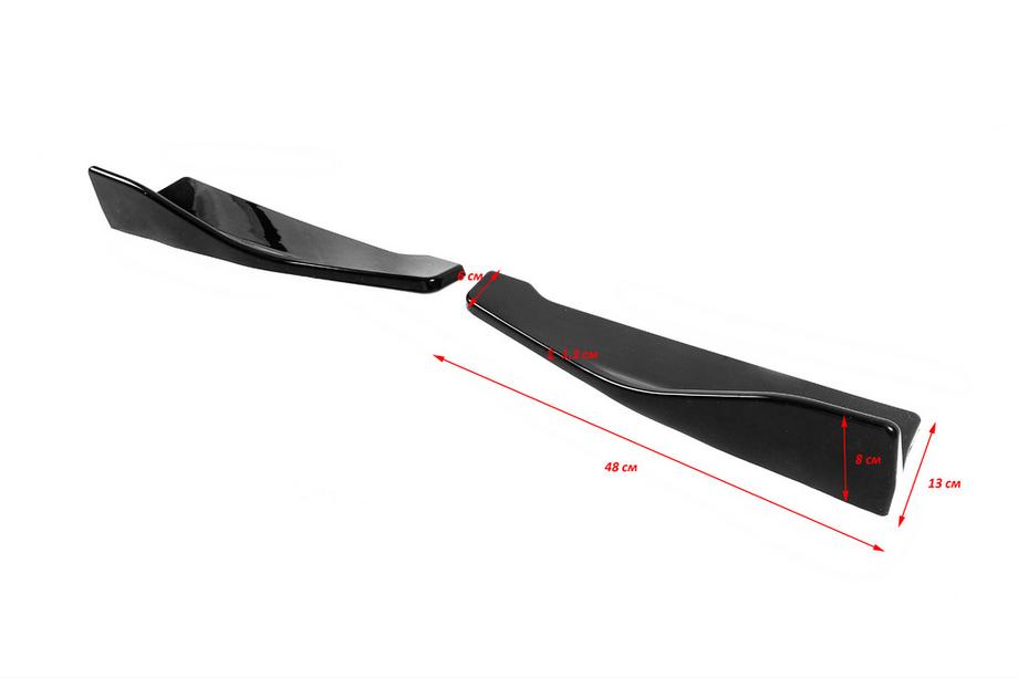 Universele flap-extensions voor achterbumper type B (2 stuks, hoogglans zwart, ABS-kunststof) Foto 2