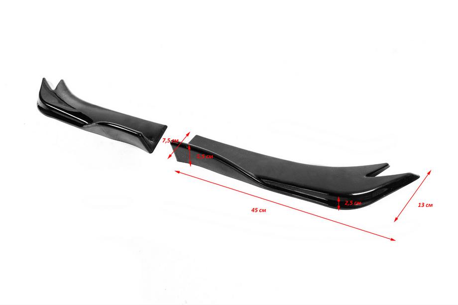 Universele flap-sets voor achterbumper type-E (2 stuks, hoogglans zwart, ABS-kunststof) Foto 4
