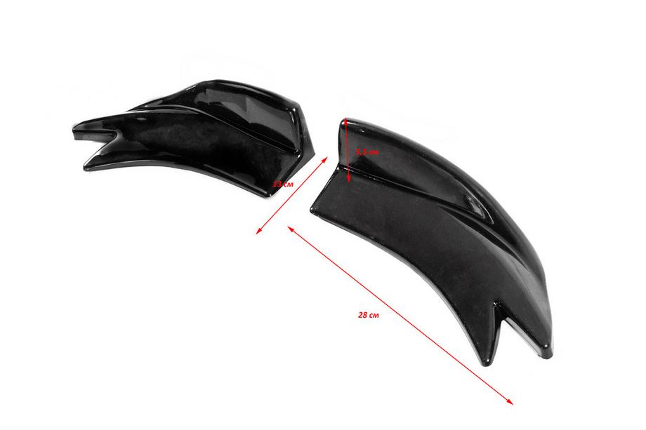 Universele flap sierlijsten voor achterbumper type F (2 stuks, hoogglans zwart, ABS-kunststof) Foto 2