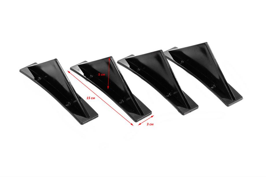 Universele achterdiffuser Type G (4 stuks, hoogglans zwart, ABS-kunststof) Foto 2