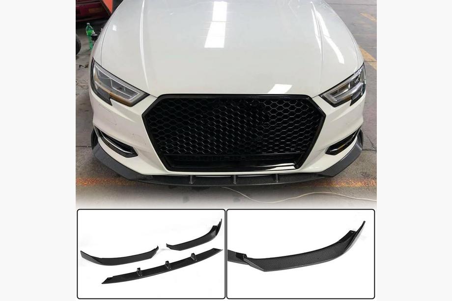Audi A3 2012–2020 Frontsplitter Lip V1 voor voorbumper (voor Base 2017-2020 Sedan, carbon) Image