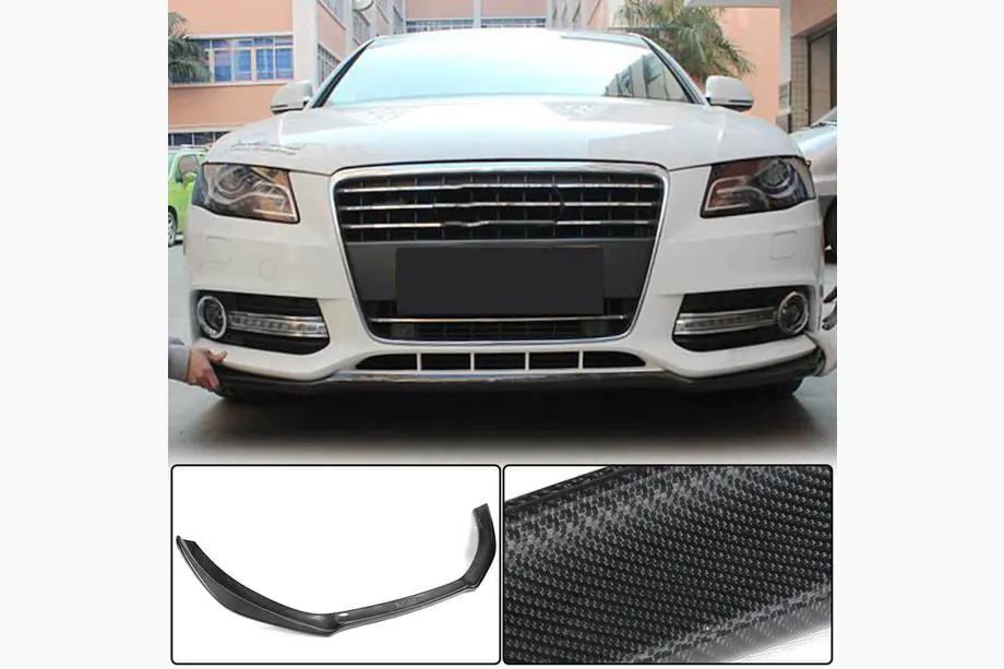 Audi A4 B8 2007–2015 Front bumper lip Lip (voor Base 2007-2011, carbon) Image
