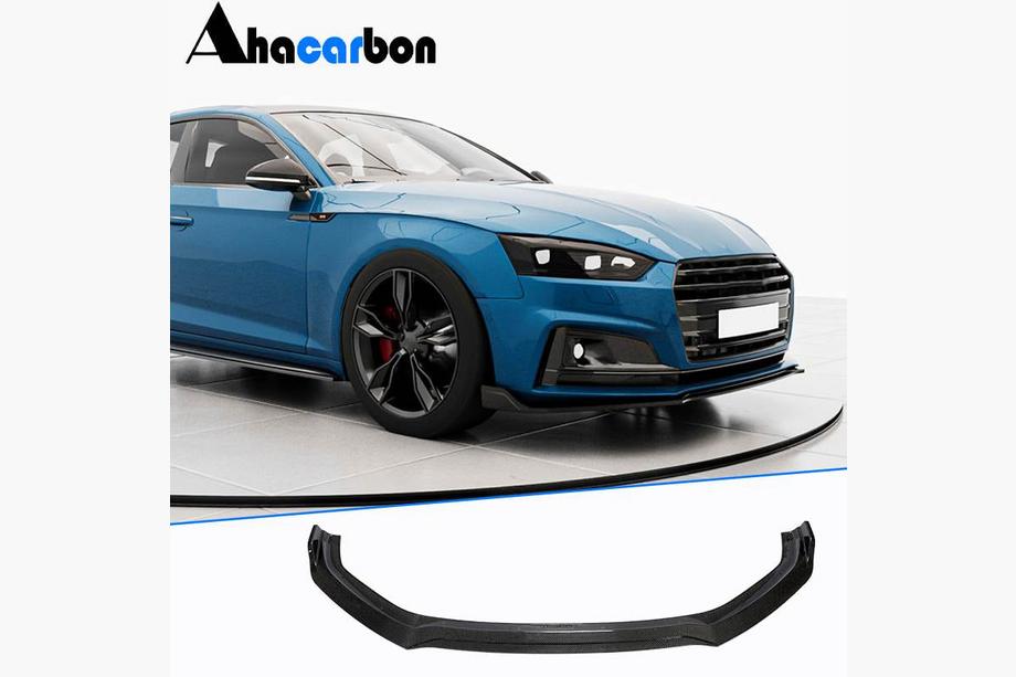 Audi A5 2016–2025 Voorbumper frontlip Lip V2 (voor S-Line 2016-2020, carbon) Image