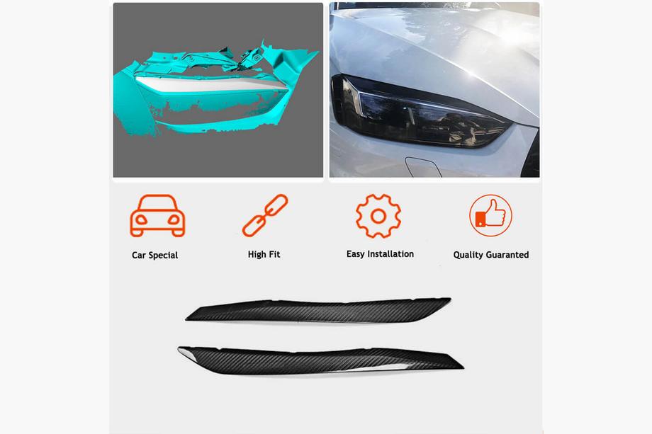 Audi A5 2016–2025 Koplamp wenkbrauwen (carbon) Foto 3