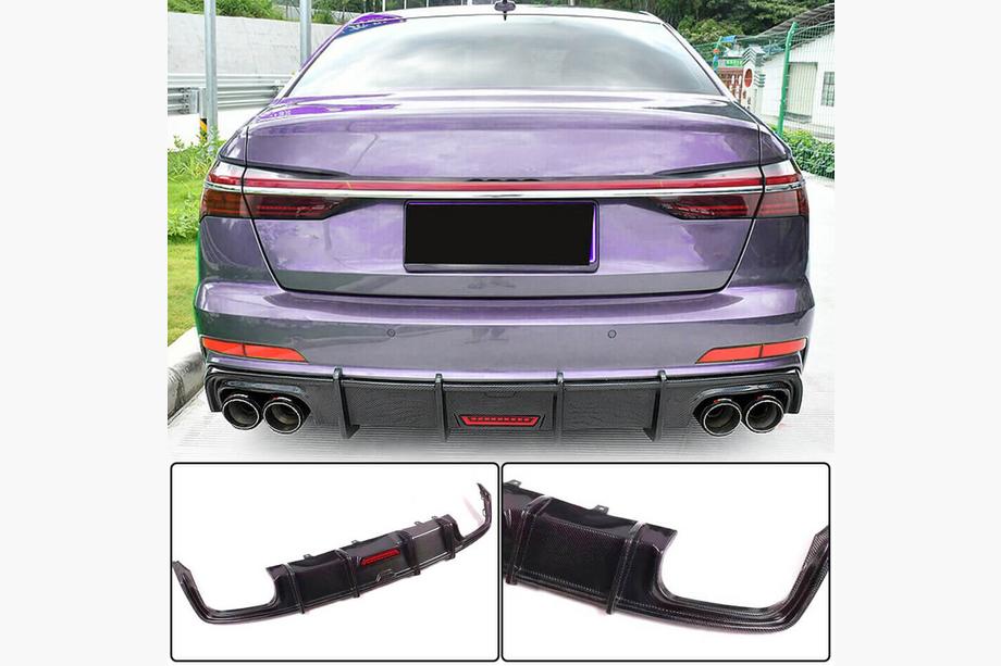 Audi A6 C8 2018–2025 Achterbumper diffuser (voor Base Sedan 2018-2023, carbon) Image