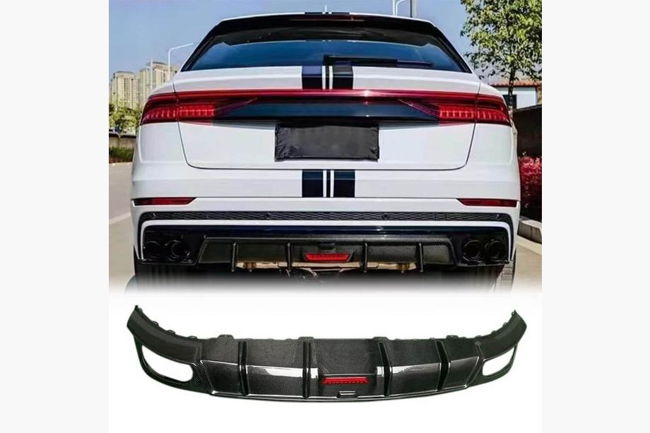 Audi Q8 2018– Achterbumper diffuser (carbon) Image