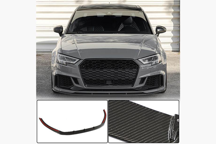 Audi A3 2012–2020 Voorbumper lip spoiler V5 (voor RS3 Sedan 2017-2020, carbon) Image