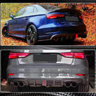 Audi A3 2012–2020 Achterbumperdiffuser met LED remlicht V2 (voor RS3 2017-2019, carbon) foto 4
