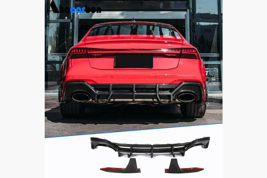 Audi A7 2018– Achterbumper diffuser (voor RS7 2018-2022, dry carbon) Image