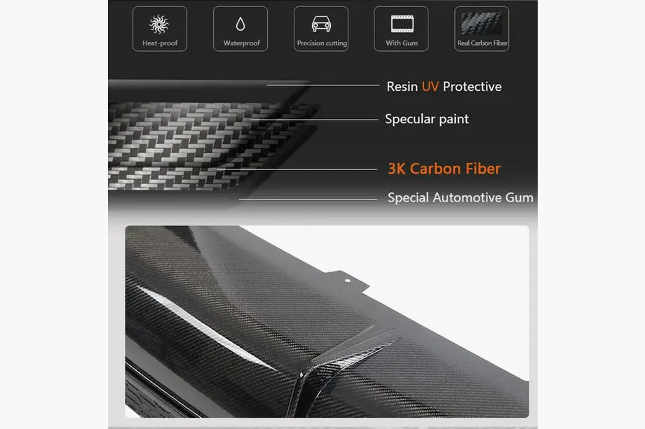Achterbumper diffuser (2020-2023, carbon) foto 4