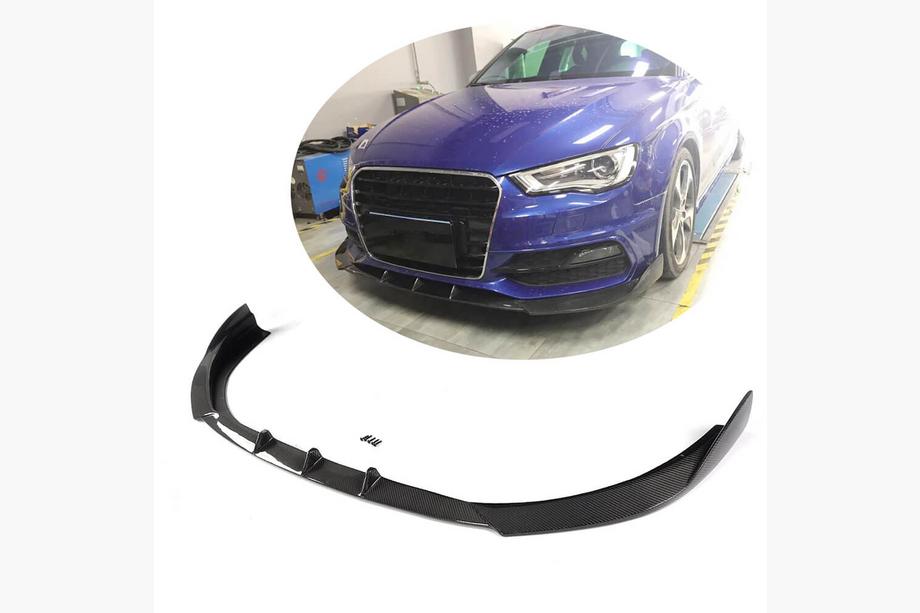 Audi A3 2012–2020 Voorbumper lip Lip V1 (voor S-Line 2012-2016 HB, carbon) Image