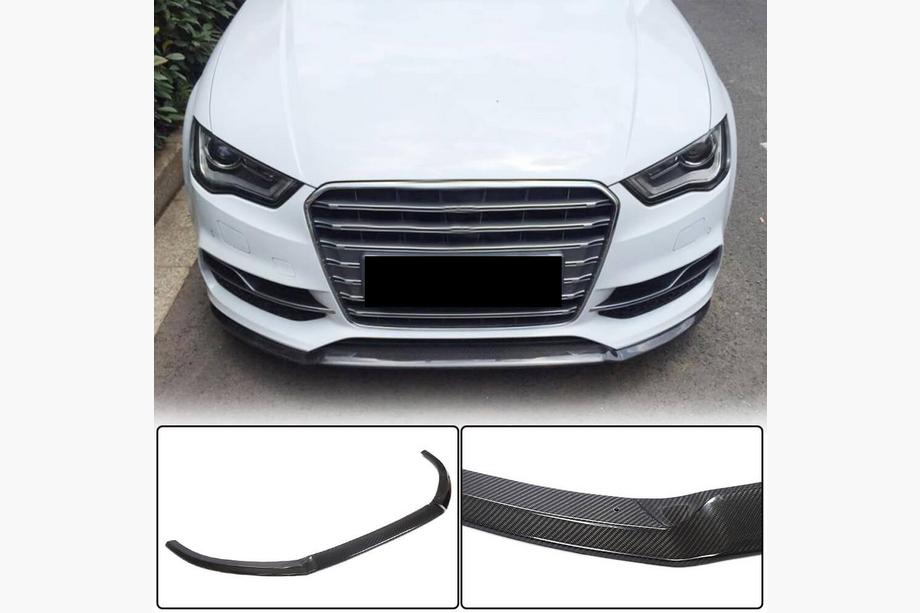 Audi A3 2012–2020 Frontbumper lip Lip V1 (voor S-Line Sedan 2012-2016, carbon) Image