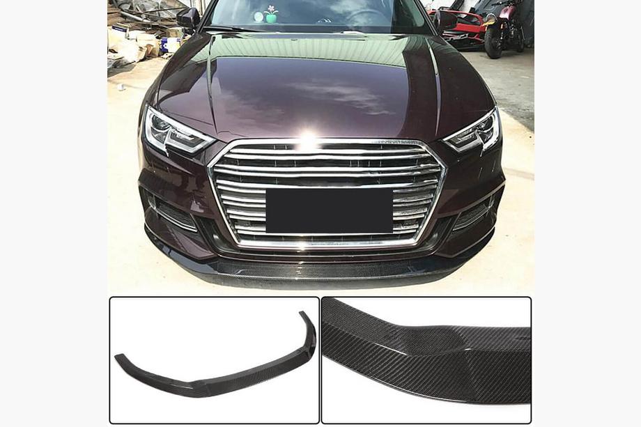Audi A3 2012–2020 Frontlip Lip V3 (voor S-Line Sedan 2017-2020, carbon) Image
