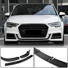 Audi A3 2012–2020 Front bumper lip Lip V2 (voor S-Line Sedan 2017-2020, carbon) foto 1