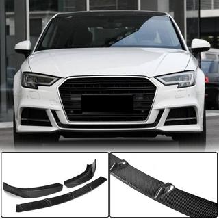 Front bumper lip Lip V2 (voor S-Line Sedan 2017-2020, carbon) Audi A3 2012–2020 foto 1