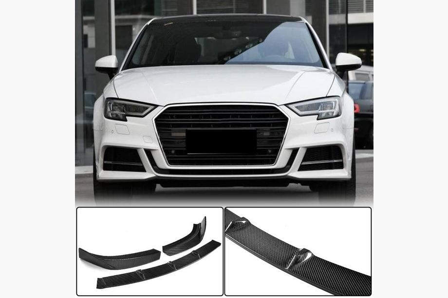 Audi A3 2012–2020 Front bumper lip Lip V2 (voor S-Line Sedan 2017-2020, carbon) Image